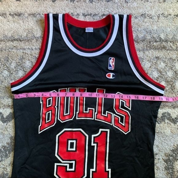 VTG Authentic Dennis Rodman Black Champion 91 40 - Picture 7 of 9